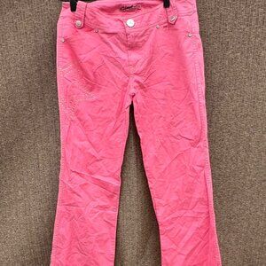 Clash USA hot pink flared jeans with rhinestone Star Y2K Styled Women’s Sz 9